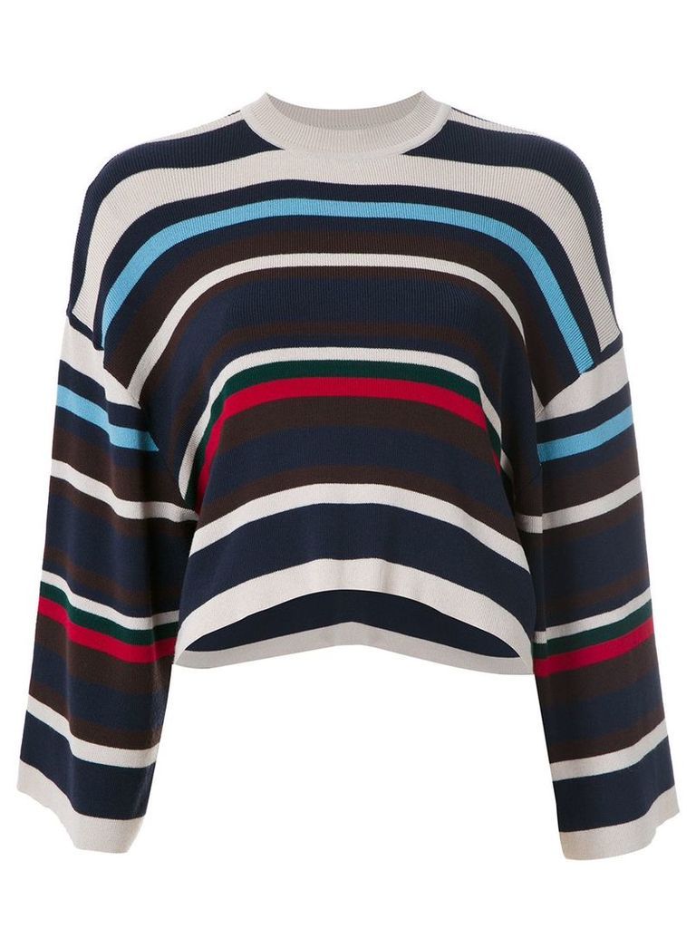 Osklen striped cropped sweater - Blue