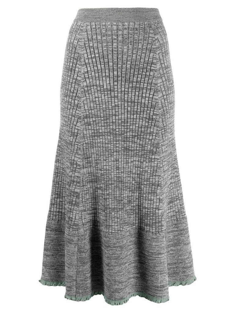 Jil Sander ruffle knitted midi skirt - Grey
