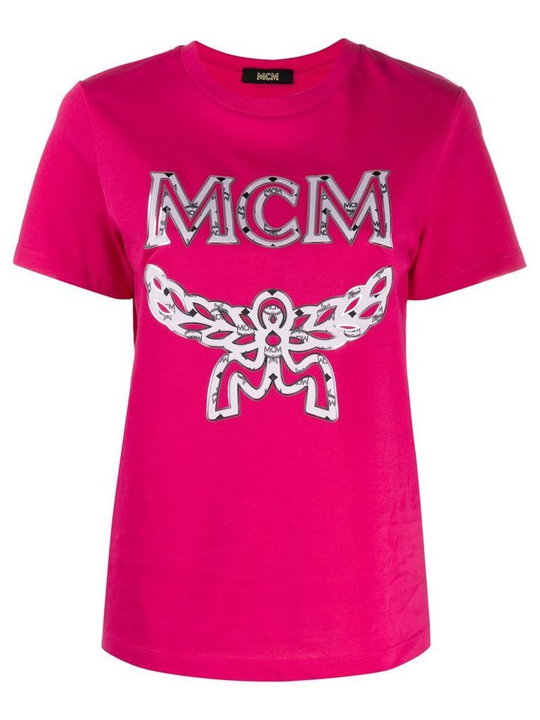 MCM logo print T-shirt - PINK