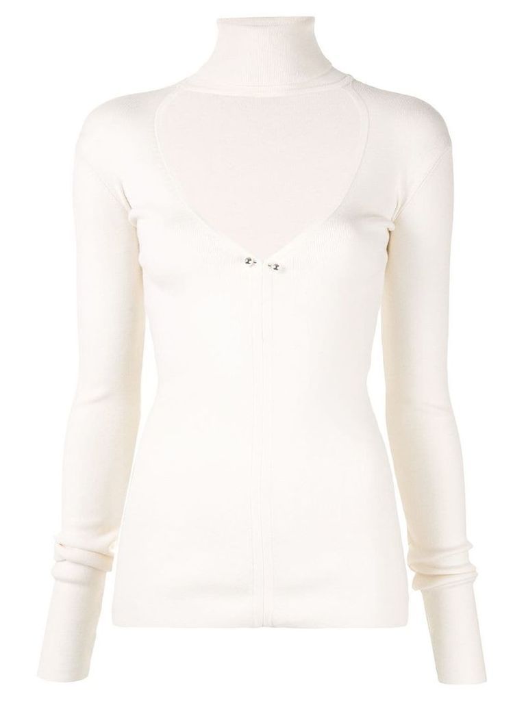 Dion Lee knit top with cut-out on the chest - White