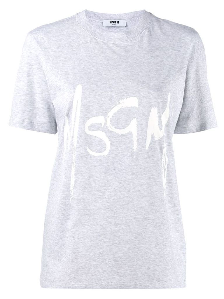MSGM brushed logo T-shirt - Grey