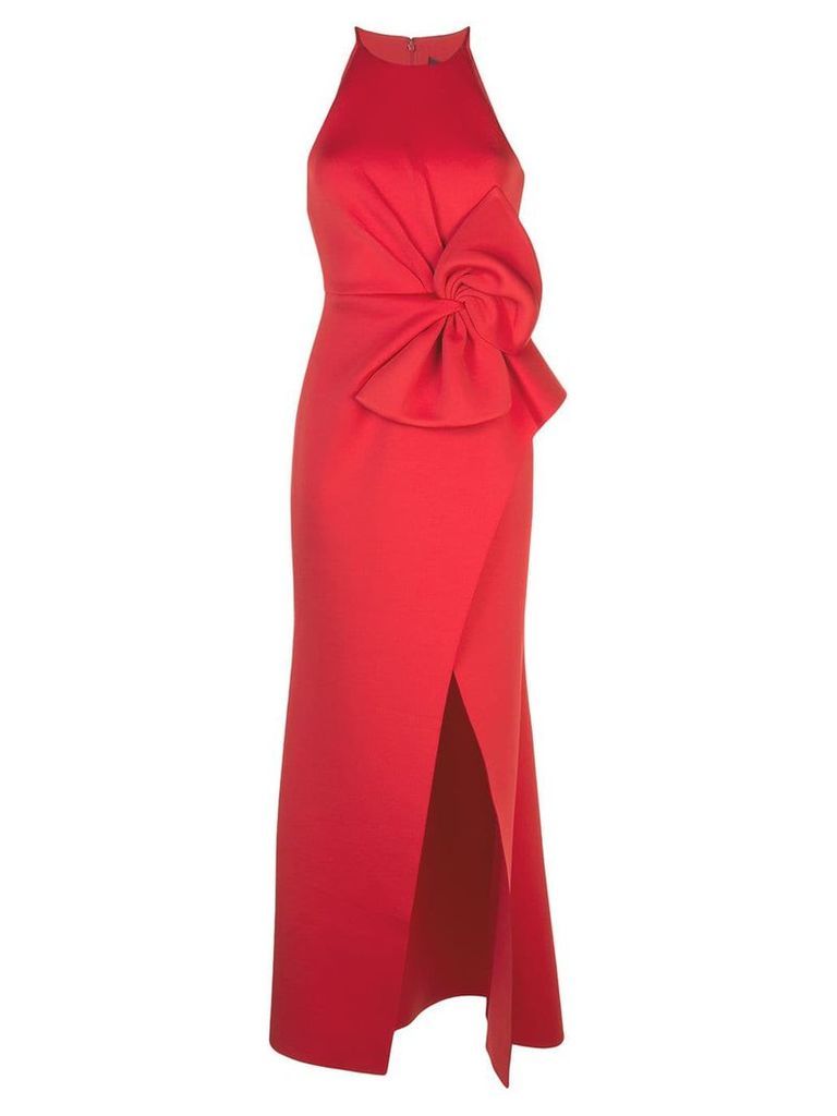 Badgley Mischka empire line bow dress - Red