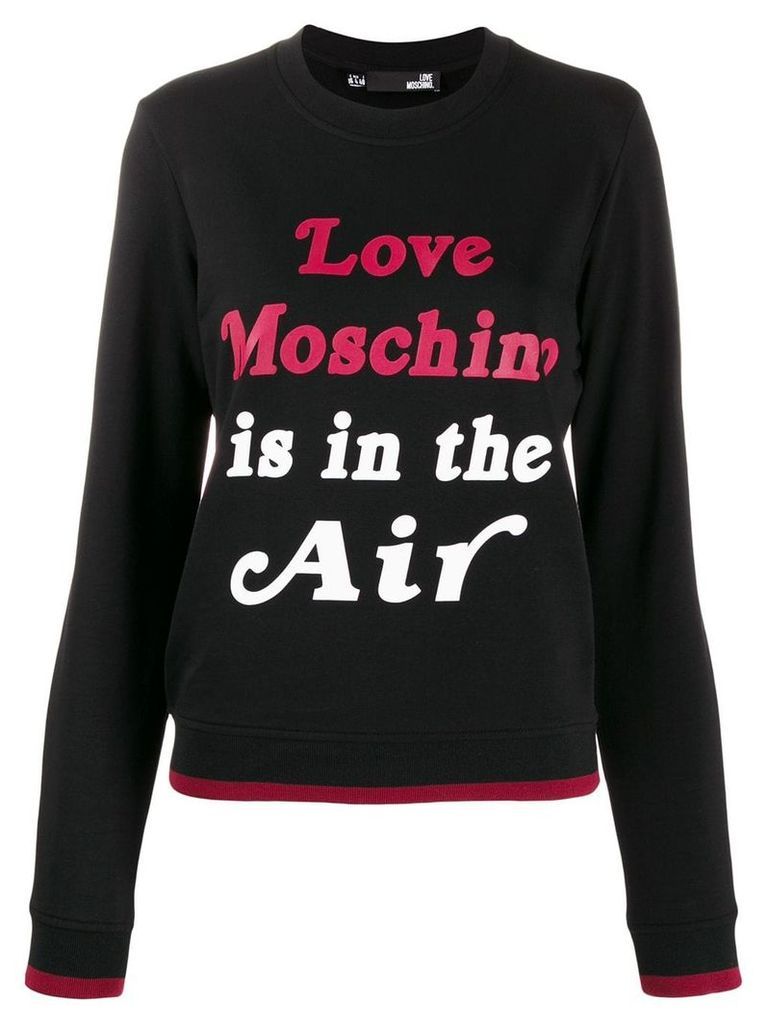 Love Moschino logo print sweater - Black