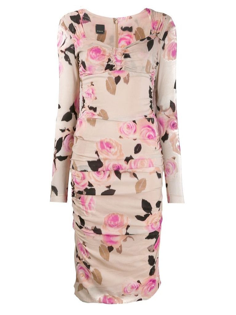 Pinko fitted floral dress - NEUTRALS