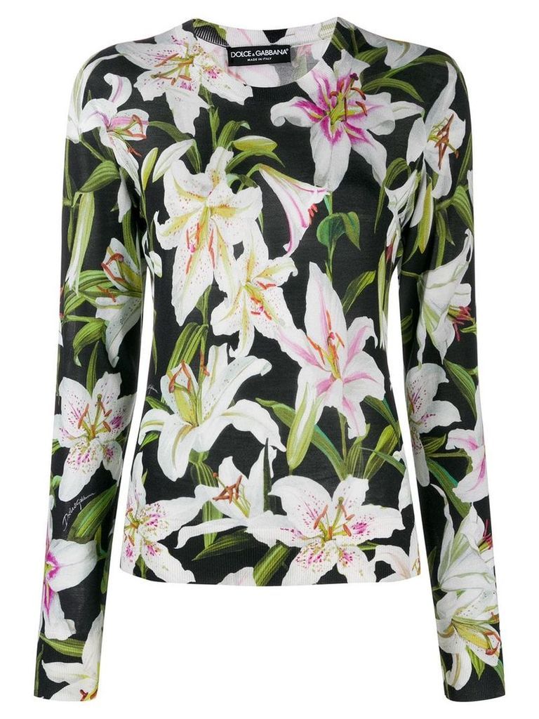 Dolce & Gabbana floral-print jumper - Black