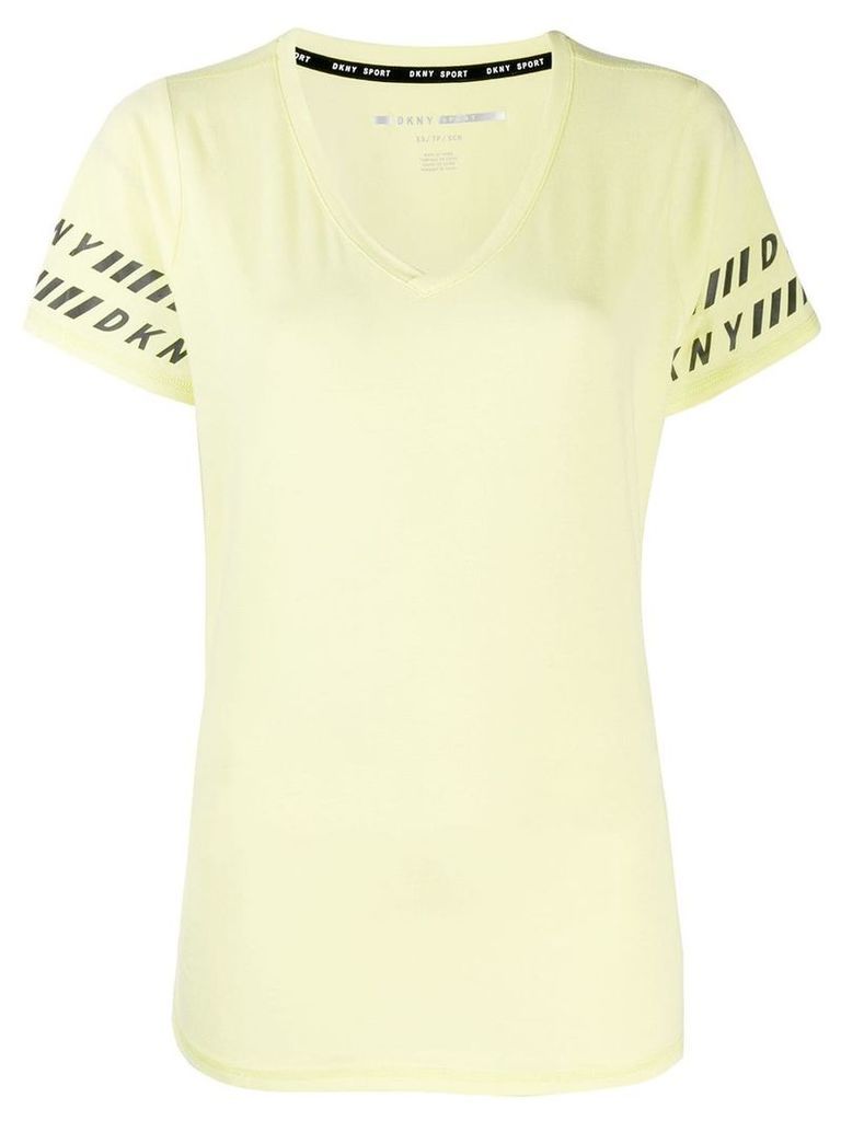 DKNY logo trim T-shirt - Yellow