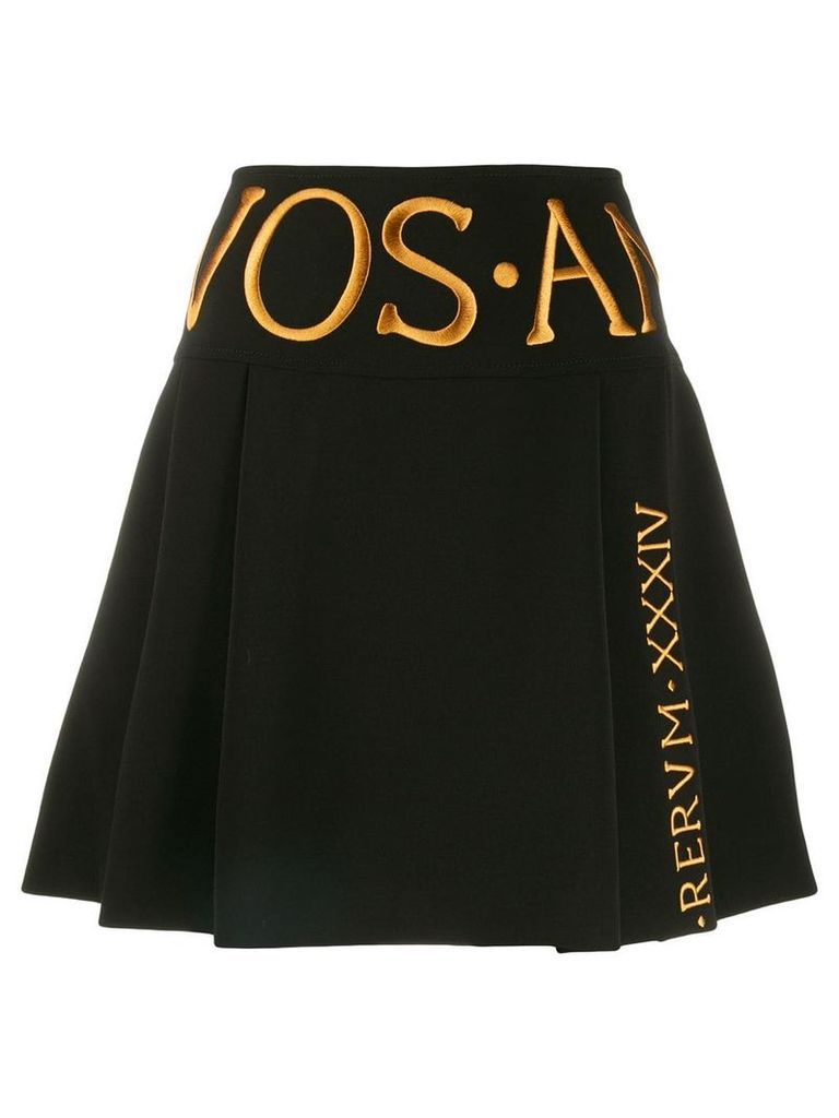 Moschino embroidered logo a-line skirt - Black