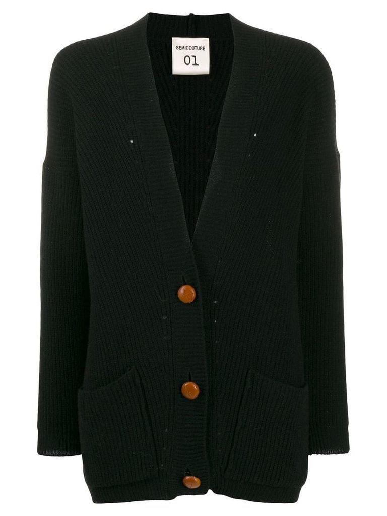 Semicouture oversized knitted cardigan - Black