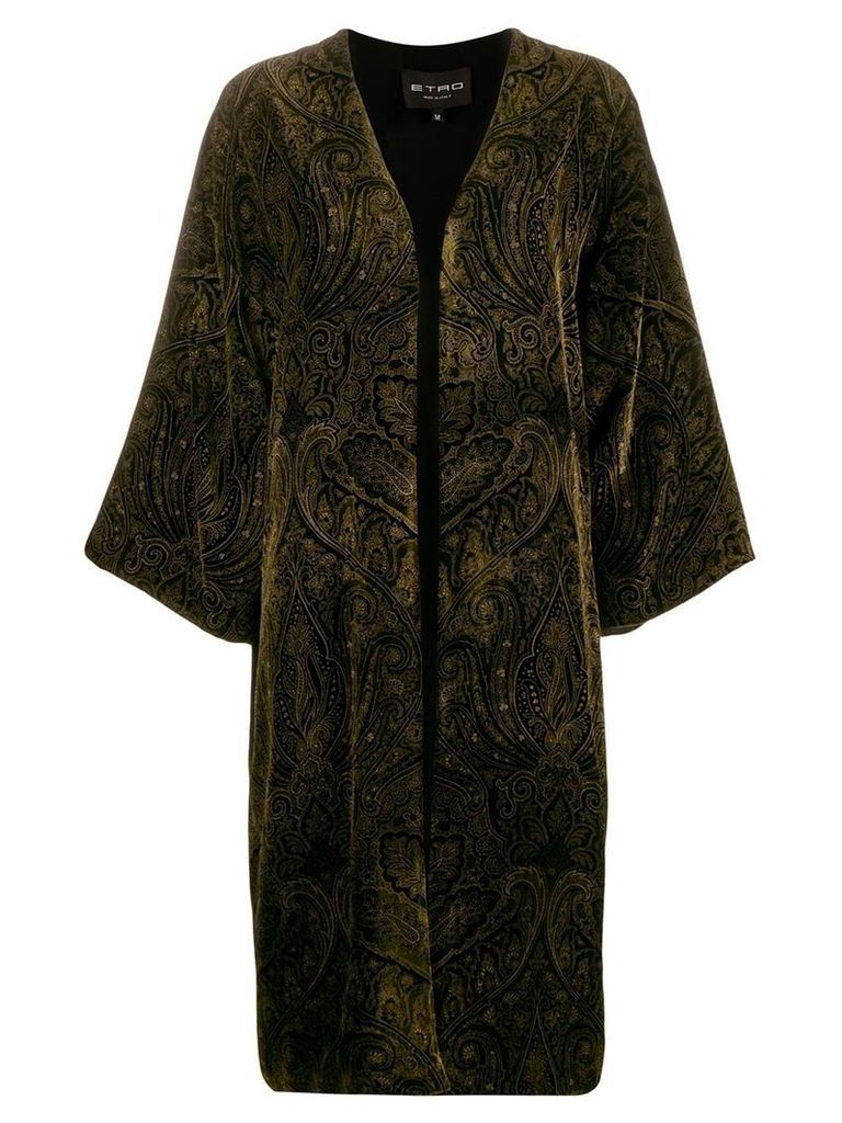 Etro velvet paisley kimono - Black