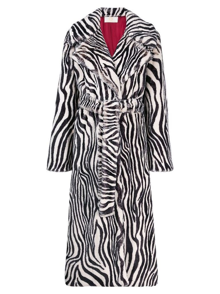 Sara Battaglia zebra trench coat - Black