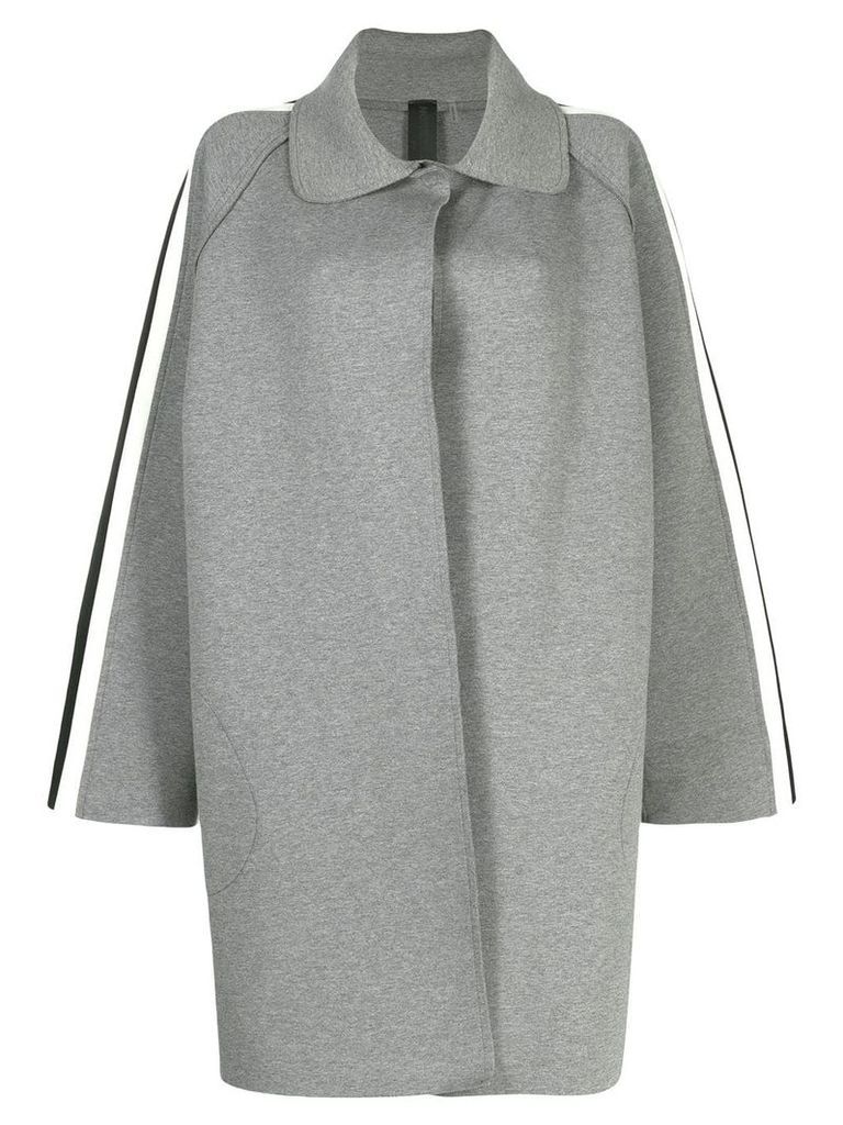 Norma Kamali side stripe trench coat - Grey