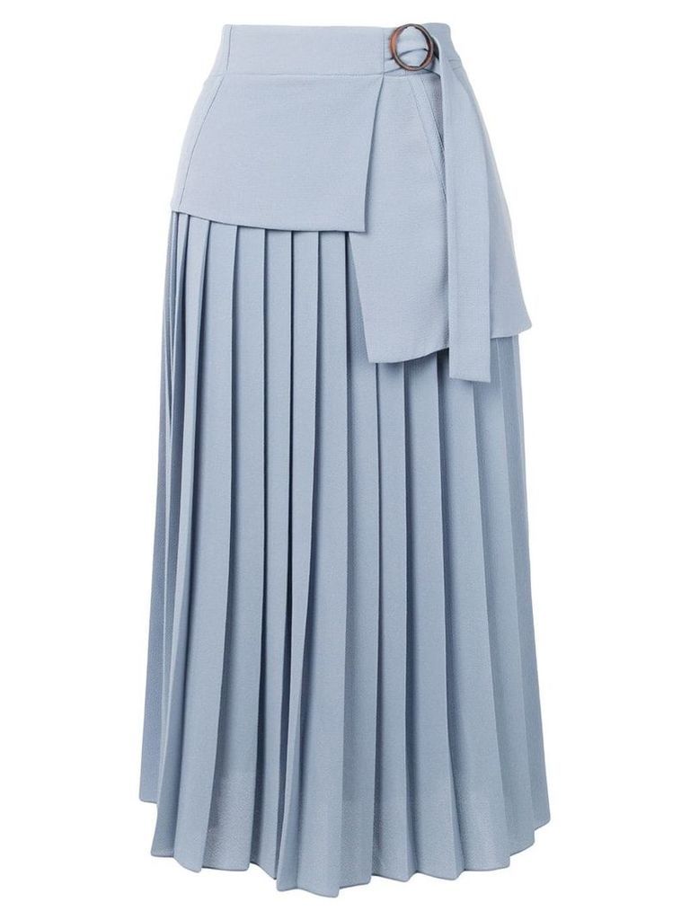 Victoria Victoria Beckham side tie pleated skirt - Blue