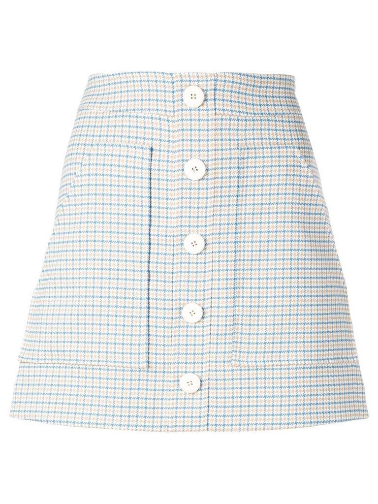 Veronica Beard plaid button skirt - Blue