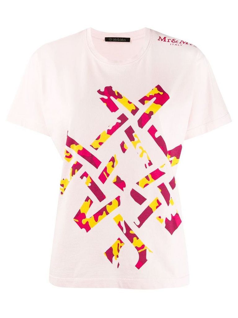 Mr & Mrs Italy abstract camouflage T-shirt - PINK