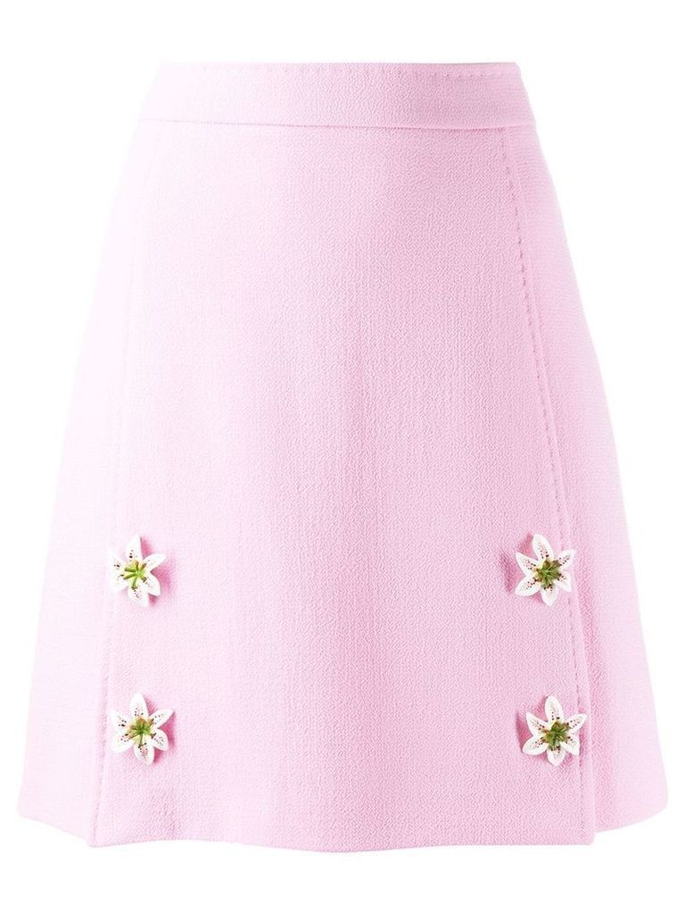 Dolce & Gabbana flower appliqué mini skirt - PINK