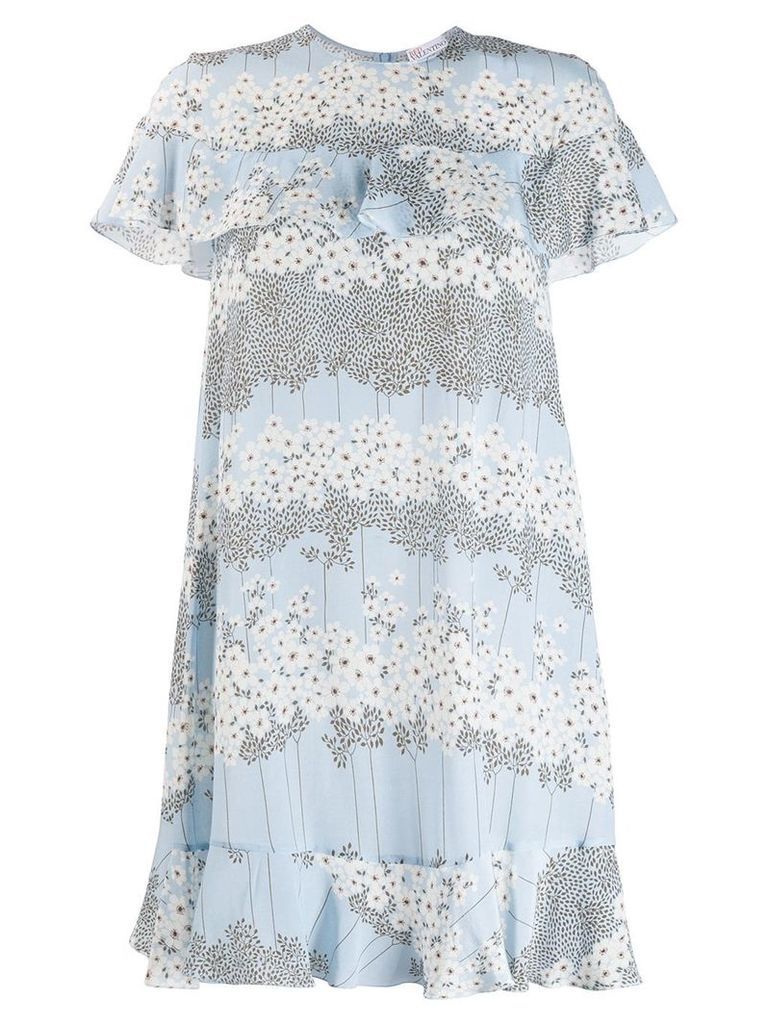 RedValentino floral print silk dress - Blue
