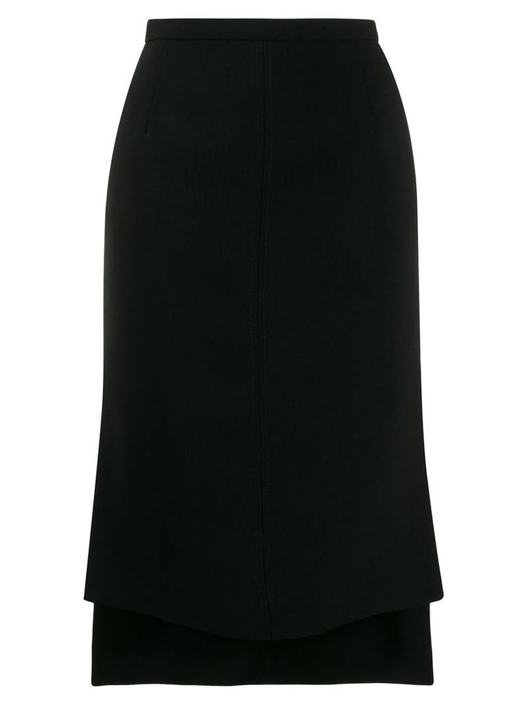 Nº21 high-low mid-length skirt - Black