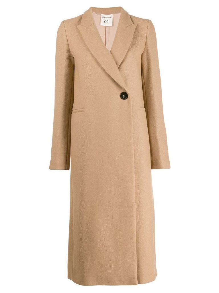 Semicouture single-breasted coat - NEUTRALS