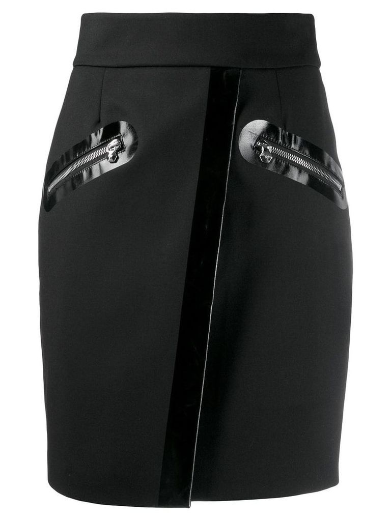 Philipp Plein wrap front skirt - Black