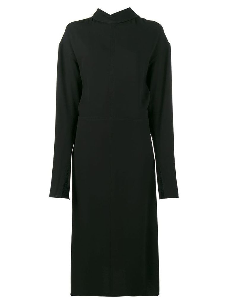 Marni backwards collar long sleeve dress - Black