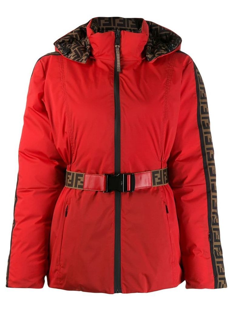 Fendi quilted FF logo coat - Red