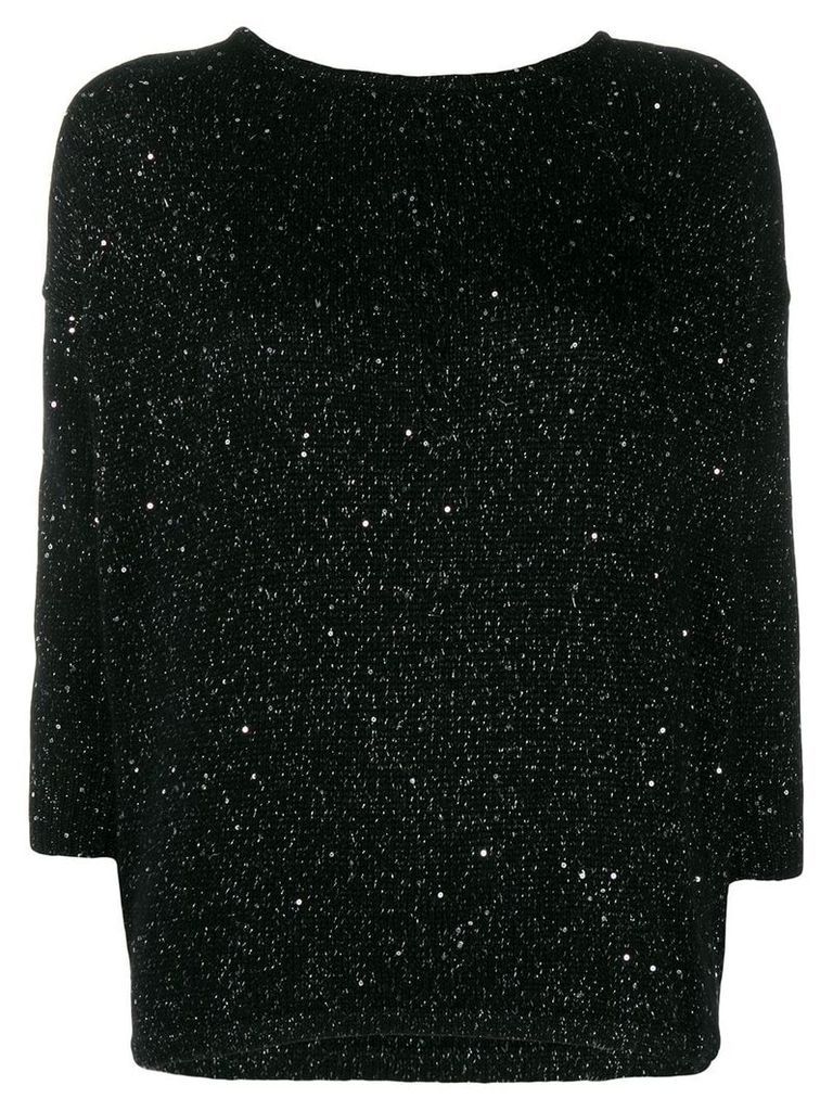 Patrizia Pepe sequin embroidered jumper - Black