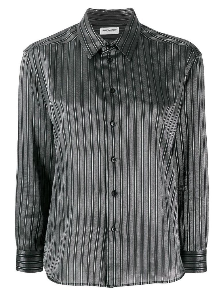 Saint Laurent striped boxy shirt - Black