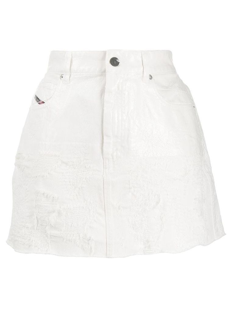 Diesel distressed denim skirt - White
