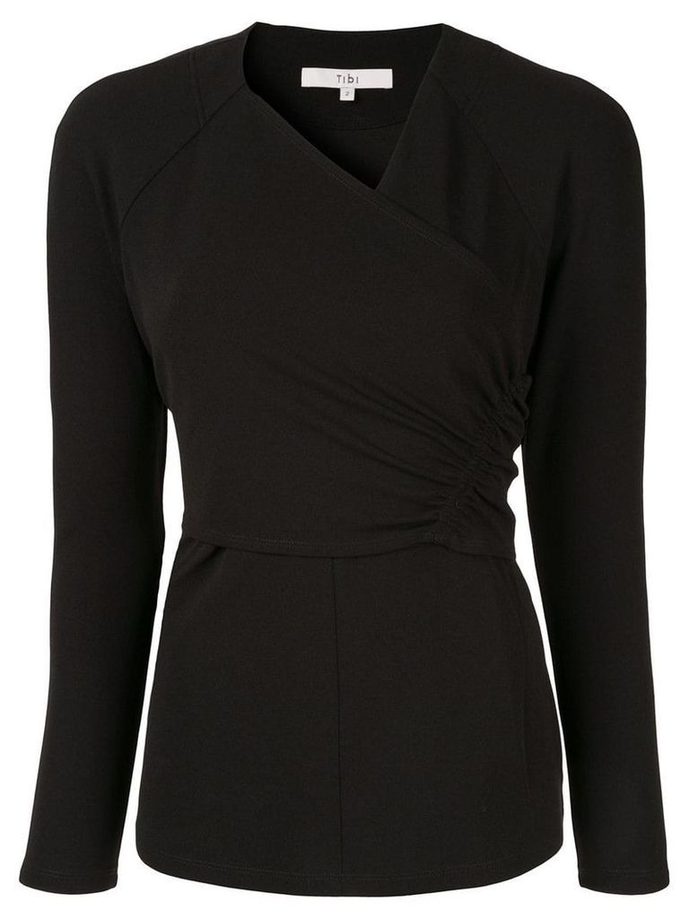 Tibi structured V-neck blouse - Black
