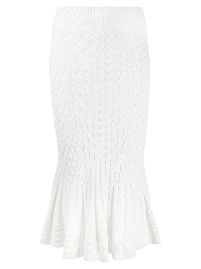 Alexander McQueen knit trumpet midi skirt - White