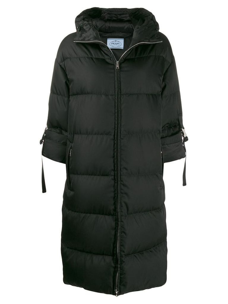 Prada padded zip fastening coat - Black