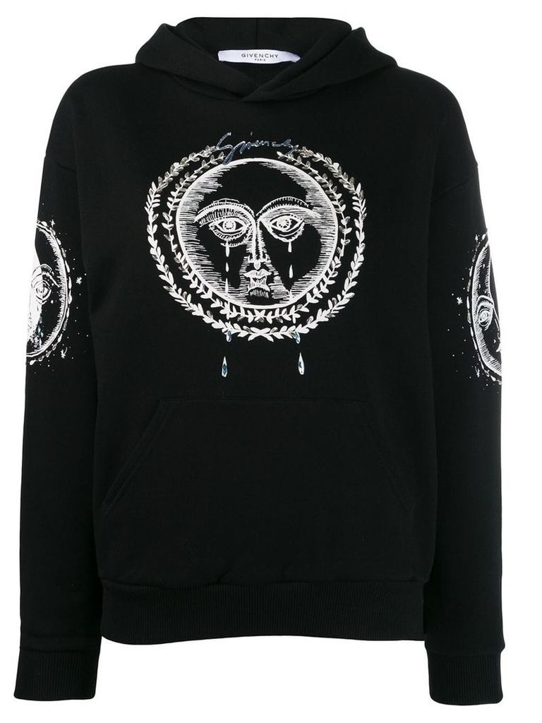 Givenchy moon and sun embroidered hoodie - Black