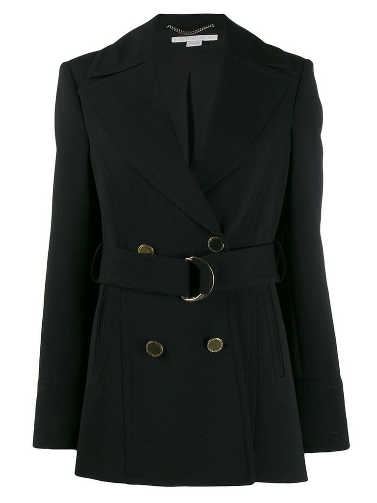 Stella McCartney double-breasted belted coat - Black