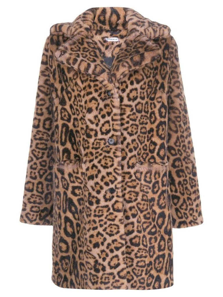 P.A.R.O.S.H. leopard print faux fur coat - Black