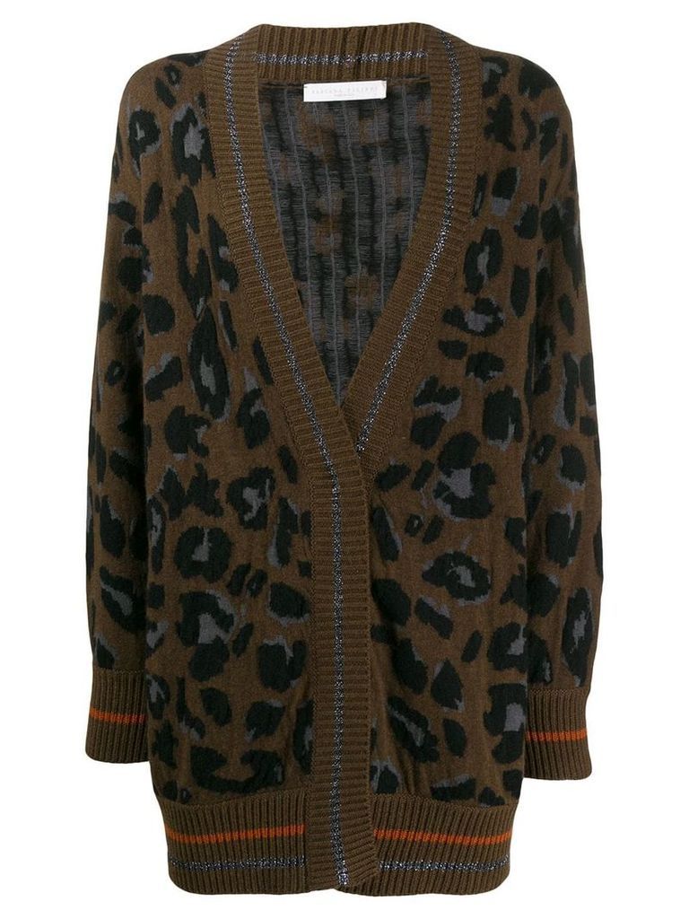 Fabiana Filippi oversized leopard cardigan - Brown
