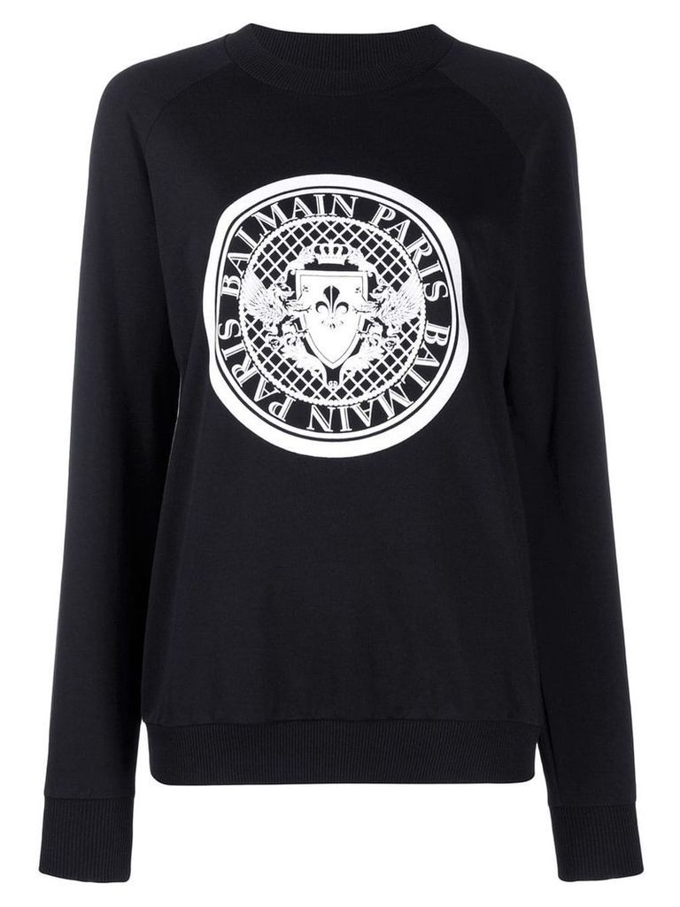 Balmain logo crest sweatshirt - Black
