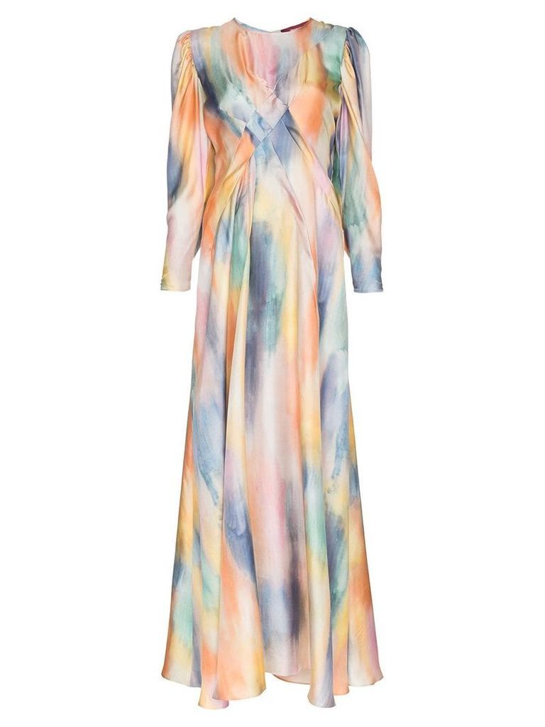 Sies Marjan Virginia silk draped maxi dress - Multicolour