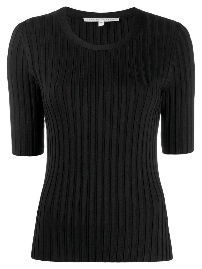 Veronica Beard short-sleeve fitted sweater - Black