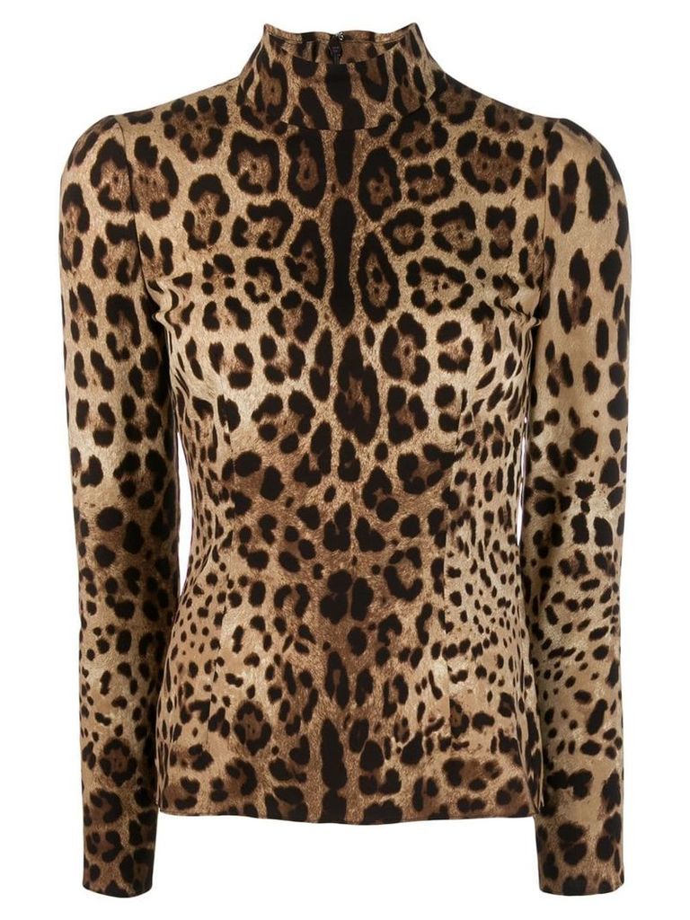 Dolce & Gabbana leopard print top - NEUTRALS