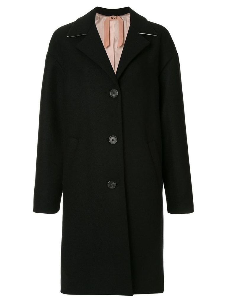 Nº21 wool oversized single breast coat - Black