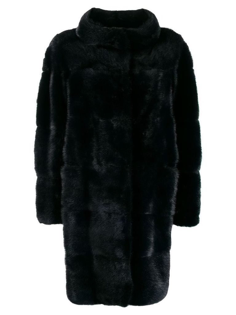 Simonetta Ravizza fur coat with round collar - Blue
