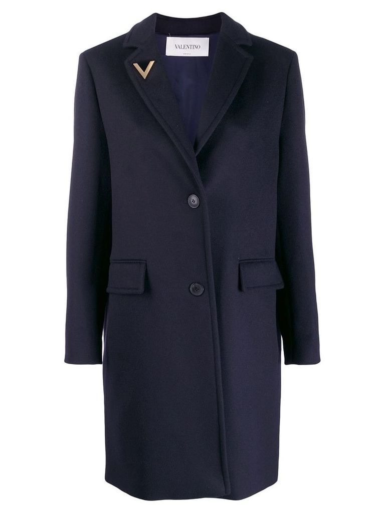 Valentino V pin single-breasted coat - Blue
