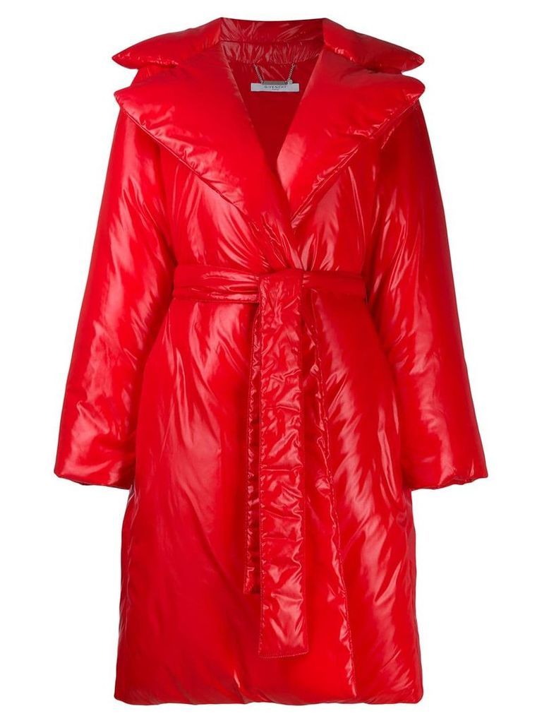 Givenchy padded belted coat - Red