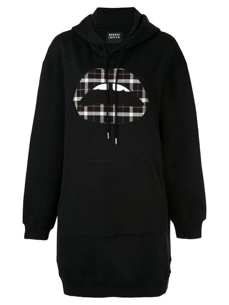 Markus Lupfer logo patch hoodie dress - Black