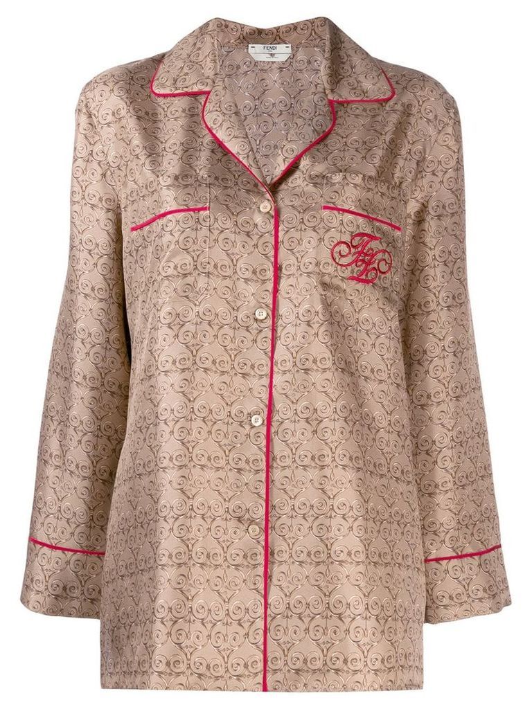 Fendi Grille Royal print pajama shirt - Brown