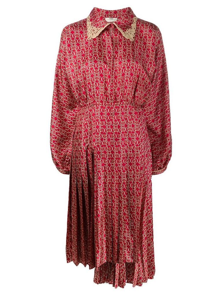Fendi Grille Royal print twill dress - Red