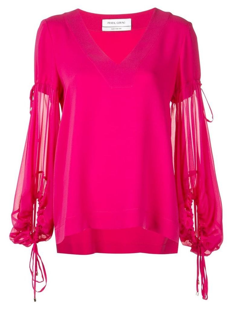 Prabal Gurung sheer sleeves blouse - Pink