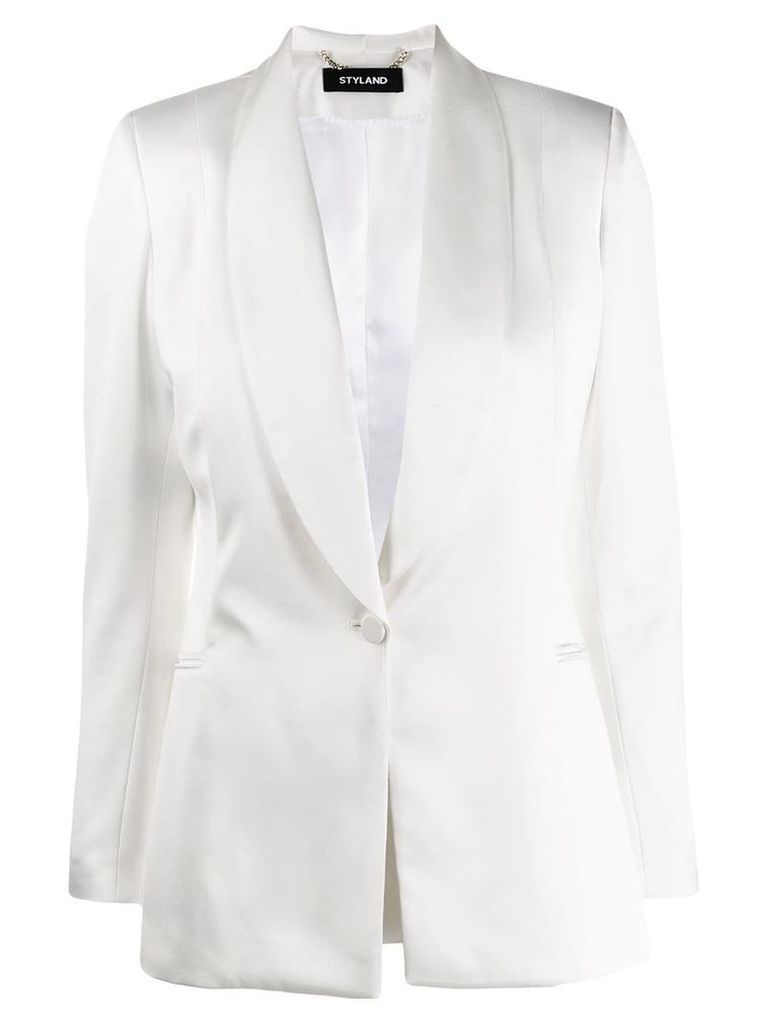 Styland shawl collar blazer - White