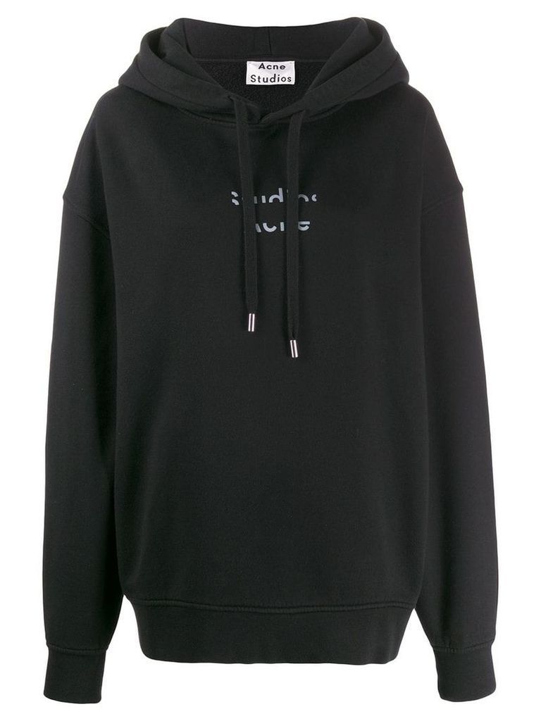 Acne Studios cut out logo hoodie - Black