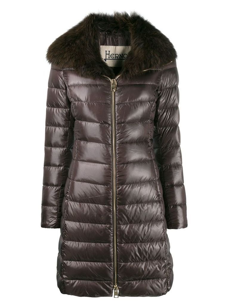 Herno fur lined padded coat - Brown